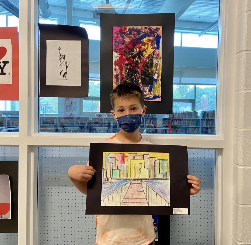 Mason Mowll shows his drawing and understanding of perspective. “Drawing is my favorite activity,” he said.